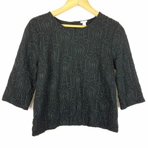 J. Crew Black Lace Top S